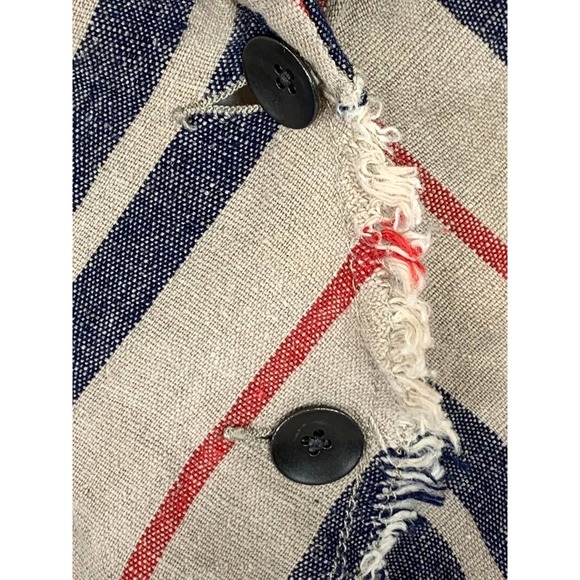 FreePeople Boho RusticLuxury Stripe Linen Jacket Gypsy Indie Spring Summer Earth - Picture 6 of 13